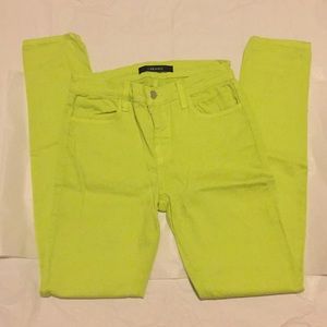 J Brand Sz 28 Super Skinny Lime Green Pants